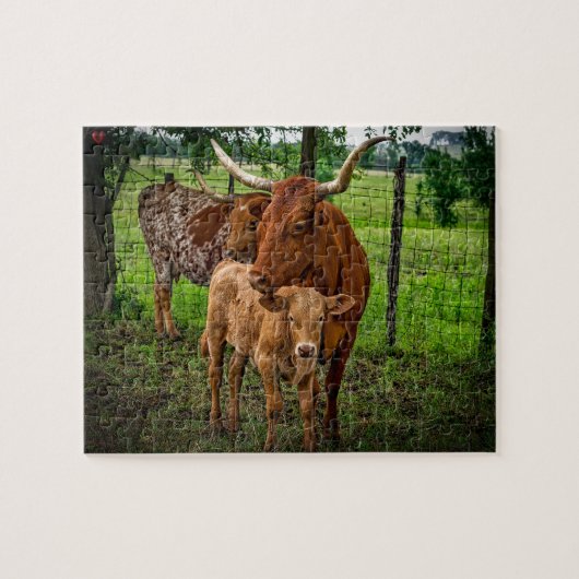 Langhoornrunderen Texas Legpuzzel (Horizontaal)