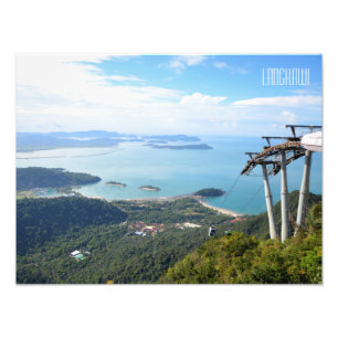 Langkawi Cable Car Aeriel Uitzicht Travel Souvenir Foto Afdruk