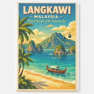 Langkawi-eiland, Maleisië, in een levendige retro Magneet