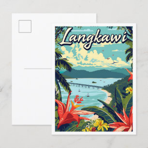 Langkawi Maleisië Artistieke Reis Illustratie Briefkaart