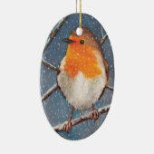 L'ANGLAIS ROBIN DANS LA NEIGE : ORNEMENT (Droite)