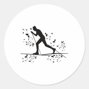 Langlauf Noordse Xc Skiën _11 Ronde Sticker