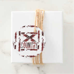 Langlauf Running X-Country Favor Tags Bedankjes Labels