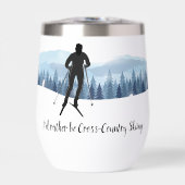 langlaufen ontwerp thermische wijn tumbler (Voorkant)