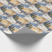 Langlaufer in winterse Bossen Cadeaupapier (Hoek)