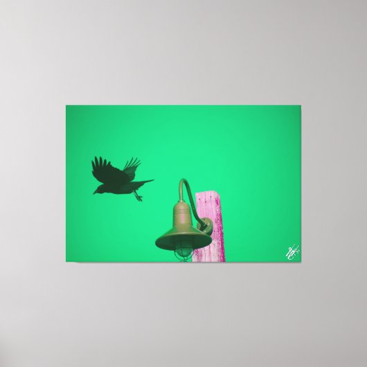 Langley Crow op Light Post Series #7 Canvas Afdruk (Voorkant)