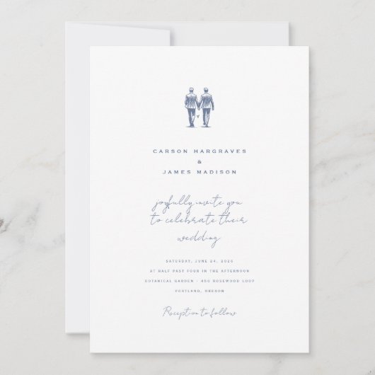 Langley Faire-part de mariage Deux pièces (Devant)