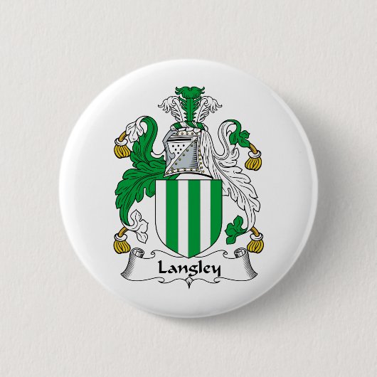Langley Family Crest Ronde Button 5,7 Cm (Voorkant)