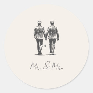 Langley Mr. & Mr. Wedding Ronde Sticker