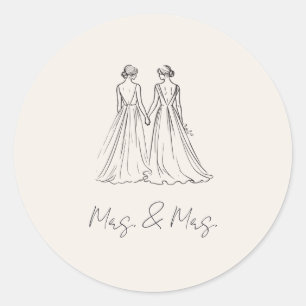 Langley Mrs. Wedding Ronde Sticker