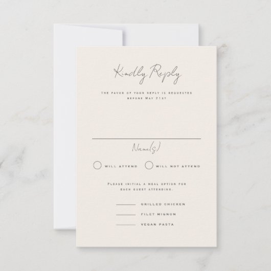 Langley Portrait Wedding RSVP Kaart (Voorkant)