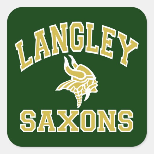Langley Saxons Vierkante Sticker (Voorkant)