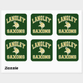 Langley Saxons Vierkante Sticker (Vel)