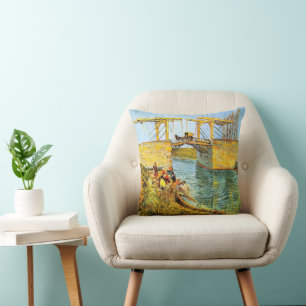 Langloisbrug in Arles door Vincent van Gogh Kussen