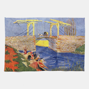 Langloisbrug in Arles van Vincent van Gogh Theedoek