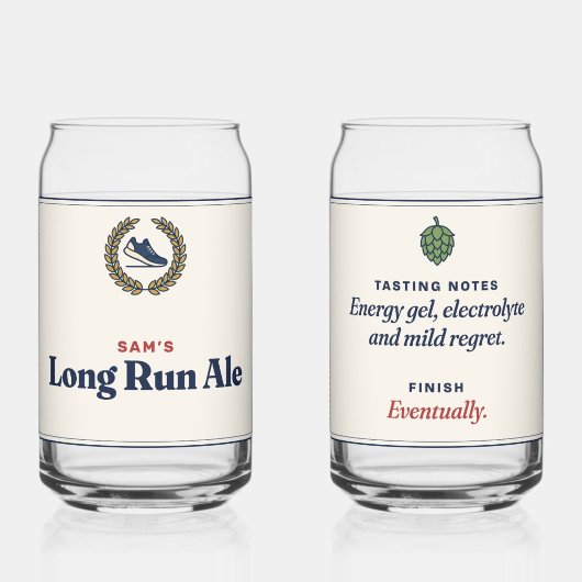 Langloopbier Eigen Naam Grappig Hardlopen Bier Blikvorm Glas