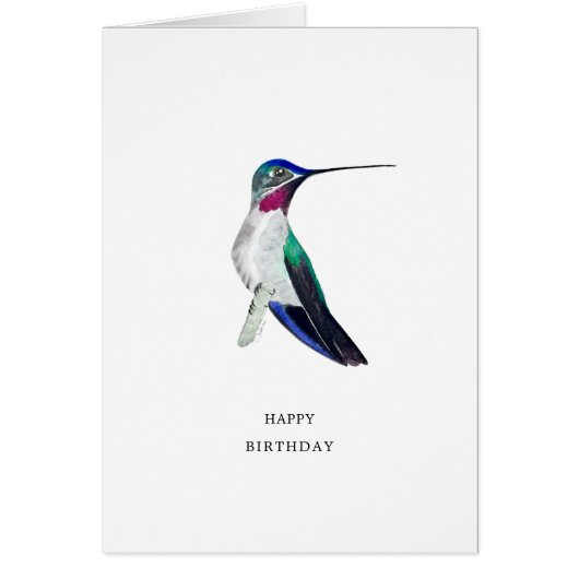 Langnavelstaarster Hummingbird Birthday Kaart (Voorkant)