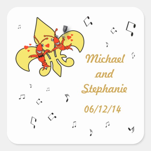 Langoesten in Liefde Fleur de Lis Stickers (Voorkant)