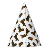 Langoharige Dachshund Feesthoedjes (Achterkant)