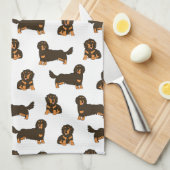 Langoharige Dachshund Theedoek (Quarter Fold)