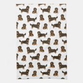 Langoharige Dachshund Theedoek (Verticaal)