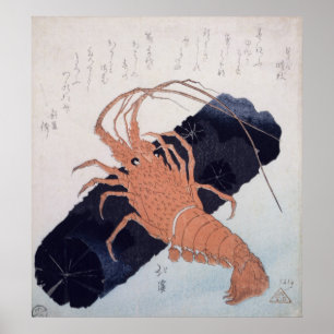 Langoustine met een blok houtskool, c.1830 poster