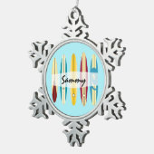  langplanken tin sneeuwvlok ornament (Rechts)