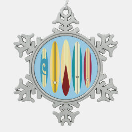  langplanken tin sneeuwvlok ornament