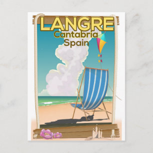 Langre, Cantabria Spanje strandposter Briefkaart