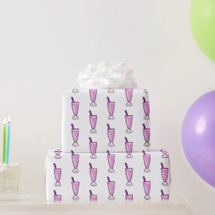 Langs coole roze milkshake cadeaupapier