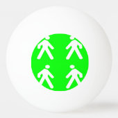 Langs de groene kant pingpongballen (Achterkant)