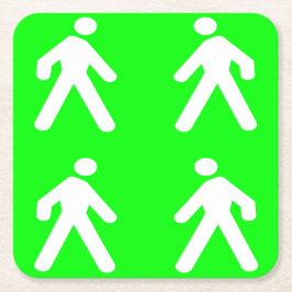 Langs de groene kant vierkante kartonnen onderzetter