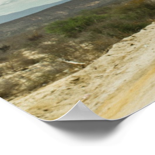 Langs de rechte weg door het Mexicaanse landschap  Poster (Hoek)