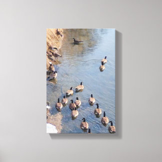 Langs de rivier canvas afdruk