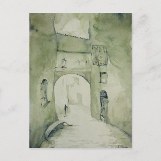 langs de straten briefkaart (Voorkant)