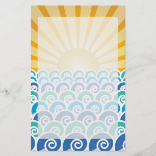 Langs de Waves Blue Stationery Briefpapier