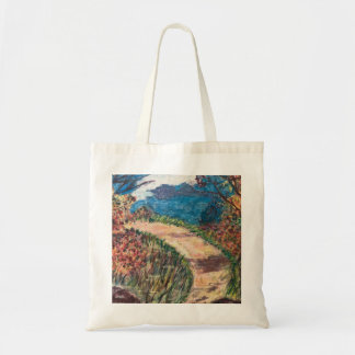 Langs een pad wandelen tote bag