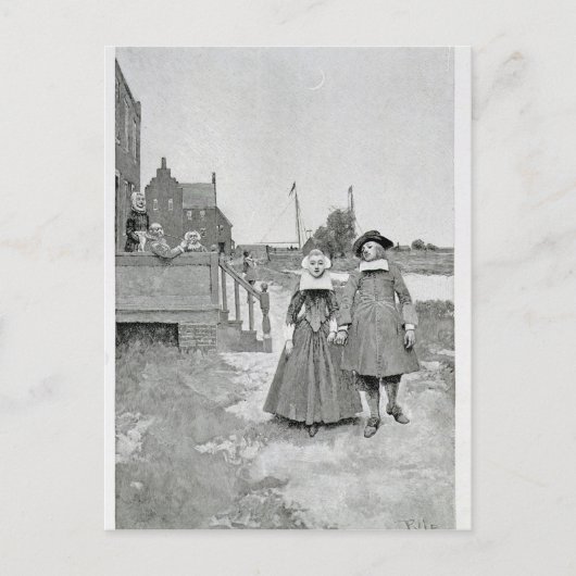 Langs het Kanaal in het Oude Manhattan Briefkaart (Voorkant)