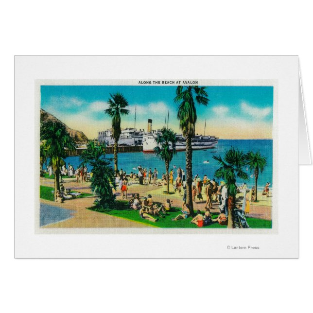 Langs het strand op AvalonCatalina Island, CA (Voorkant Horizontaal)