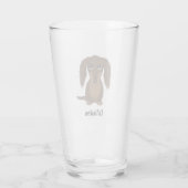 Langshund Dog - Aangepast Chocolade van Longhaire Glas (Achterkant)
