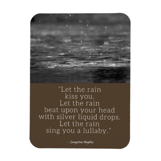 Langston Hughes Rain Quote Magneet (Verticaal)