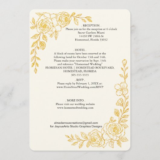 'Language of Love' All-in-One Wedding Invitation (Dos)