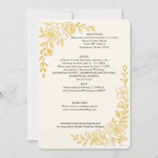 'Language of Love' All-in-One Wedding Invitation Kaart (Achterkant)
