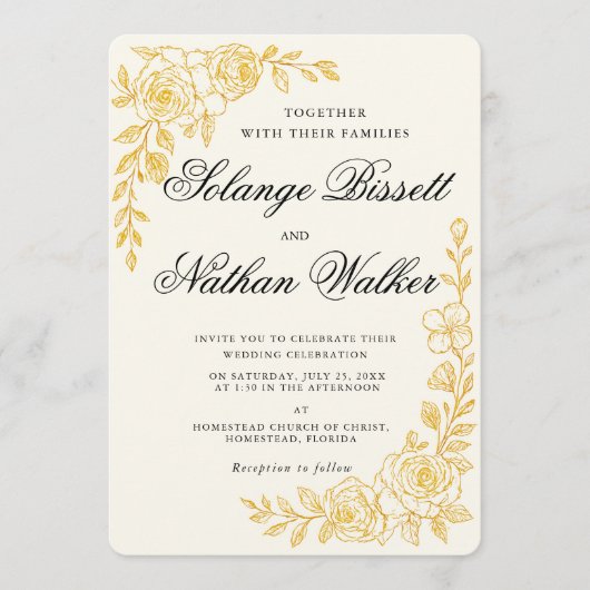'Language of Love' All-in-One Wedding Invitation Kaart (Voorkant)