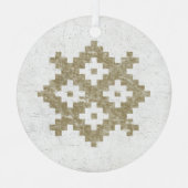 Languciai Baltische Patroon Metalen Ornament (Voorkant)