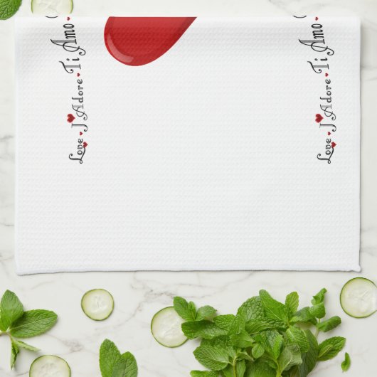 Langue d'amour - Serviettes de cuisine (Plié)