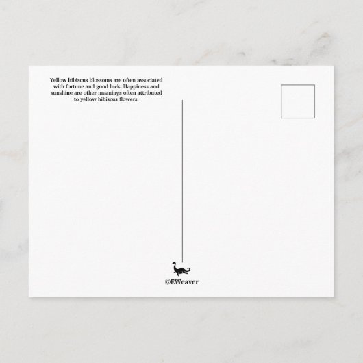 Langue des fleurs Carte postale Hibiscus jaune (Dos)