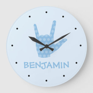 Langue des signes I Love You Boys Nom Horloge