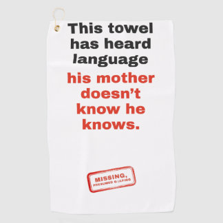 Langue entendue : Serviette de golf drôle