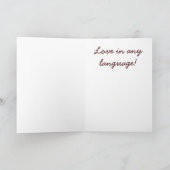 Langues de la carte de voeux au chocolat (Intérieur)